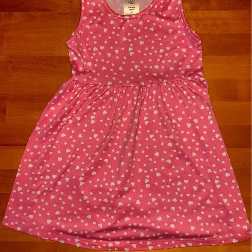 Member's Mark Girls Yummy Dress Size 4 Pink Heart Print